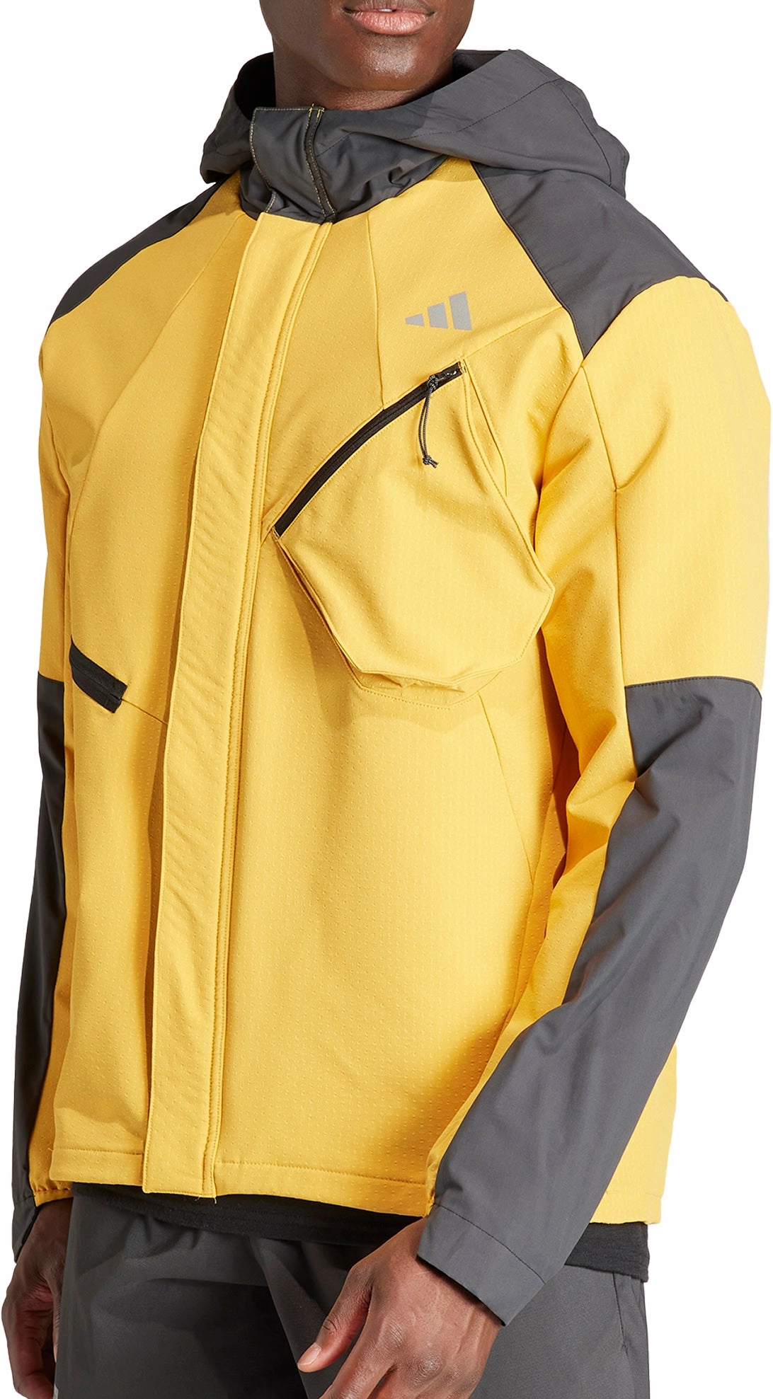 adidas Ultimate Conquer The Elements COLD.RDY Mens Running Jacket - Yellow suitable for talent shows Streetwear Style