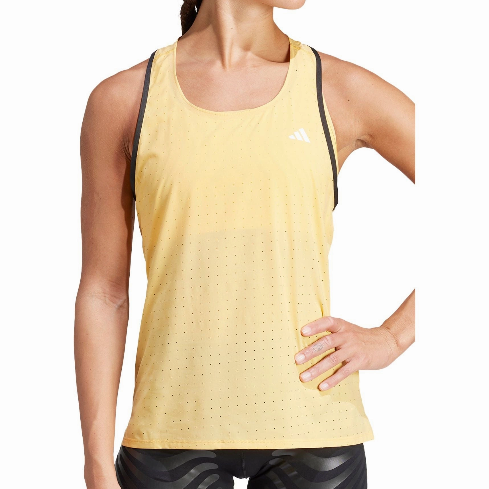 clarity Component adidas Adizero Womens Running Vest Tank Top - Yellow