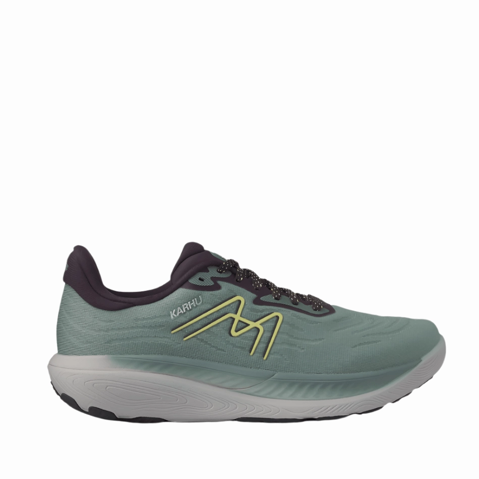 long - distance endurance Non Slip Heel Counter Karhu Men's Ikoni 3.0 Running Shoes in Green Milieu/Dusty Yellow SS25