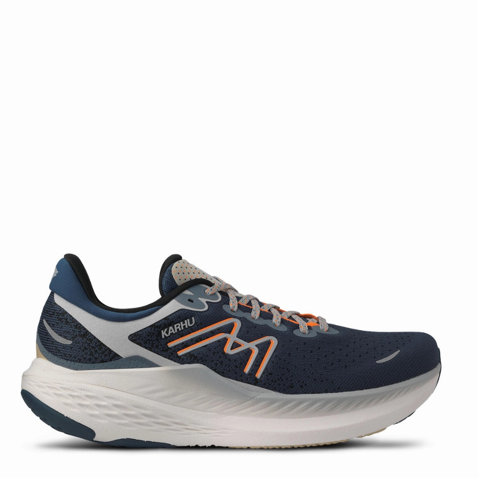 Karhu Men's Mestari Run 1.5 Running Shoes in Titan/Shocking Orange AW25 Ultra Breathable Knit molded - insole shoes
