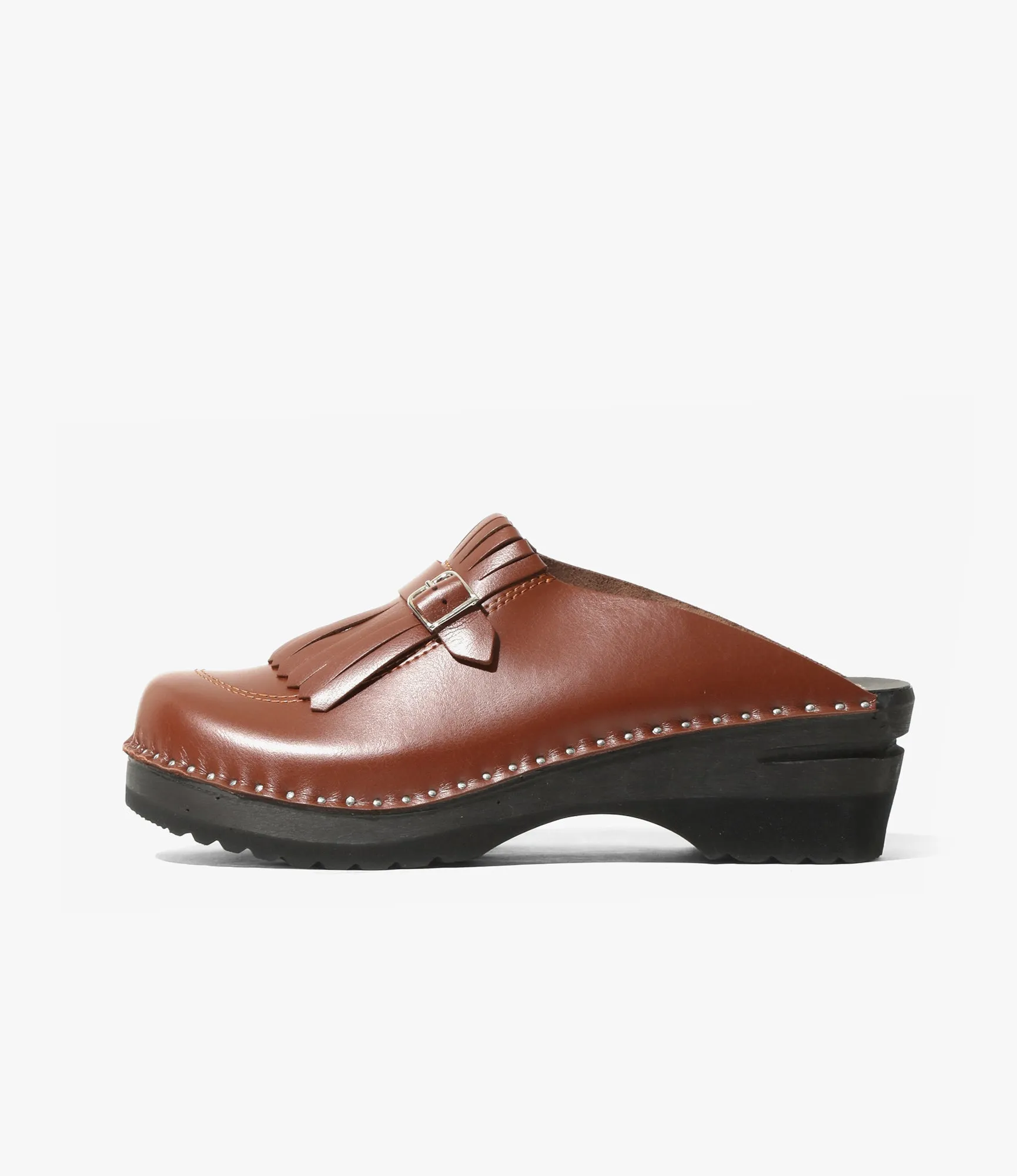Kilt & Strap 'Monet' Clog ?C Brown Leather Low Profile