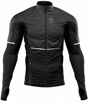 rainy - day gear Compressport Into The Wood Mens Running Jacket - Black