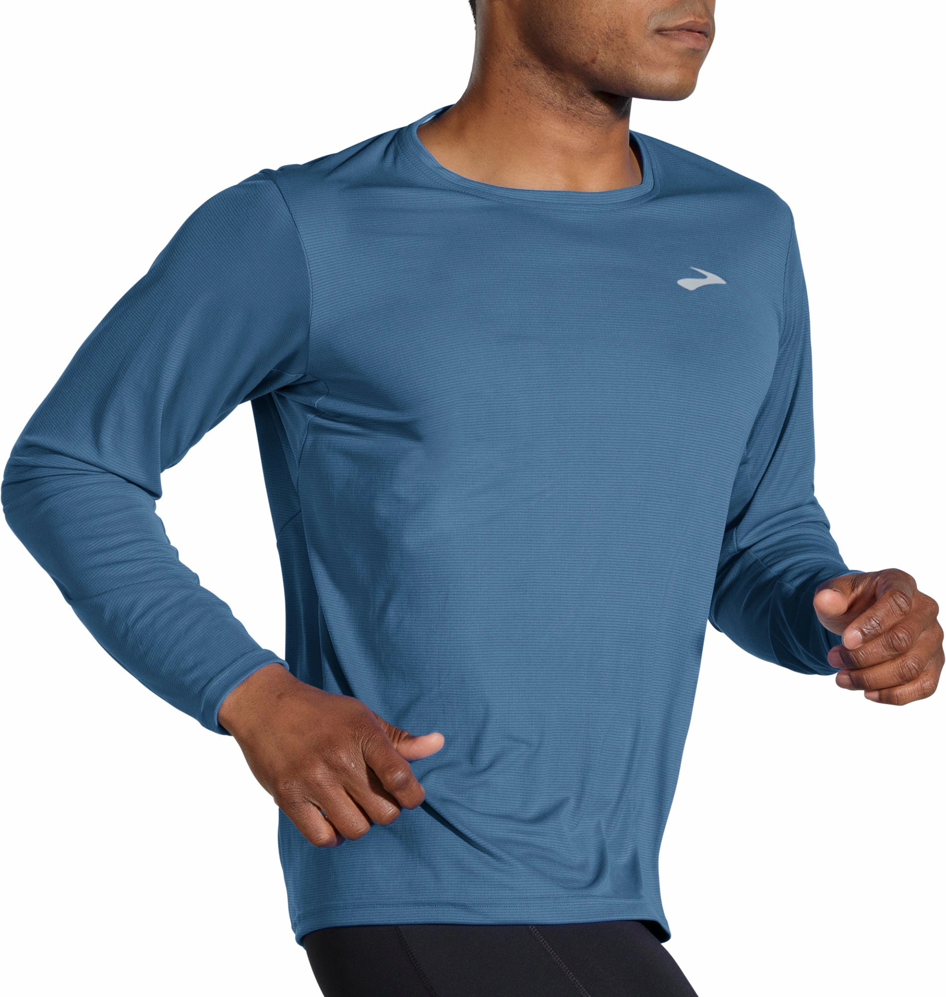 Brooks Atomsphere Long Sleeve Mens Running Top - Blue Living room Anti Odor Coating