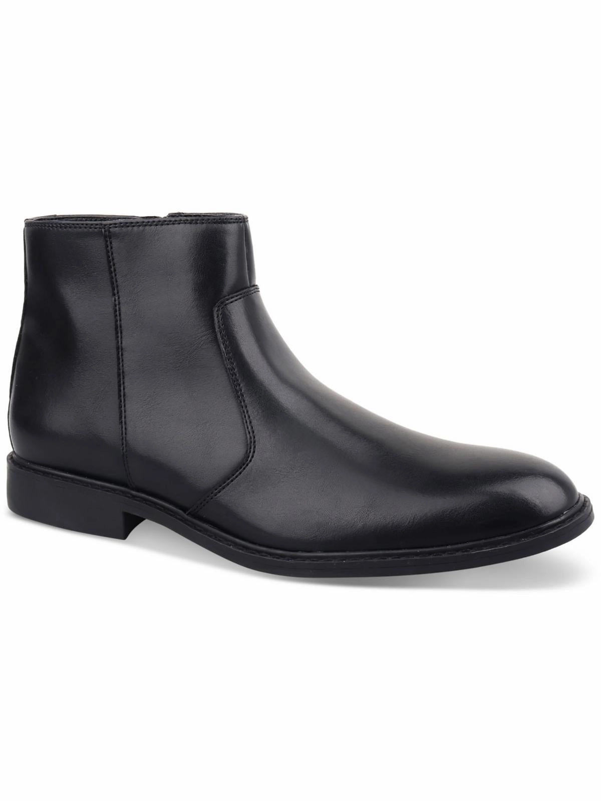 LIAM Mens Faux Leather Side Zipper Chelsea Boots Rain Ready Reinforced Form Weekend Camping