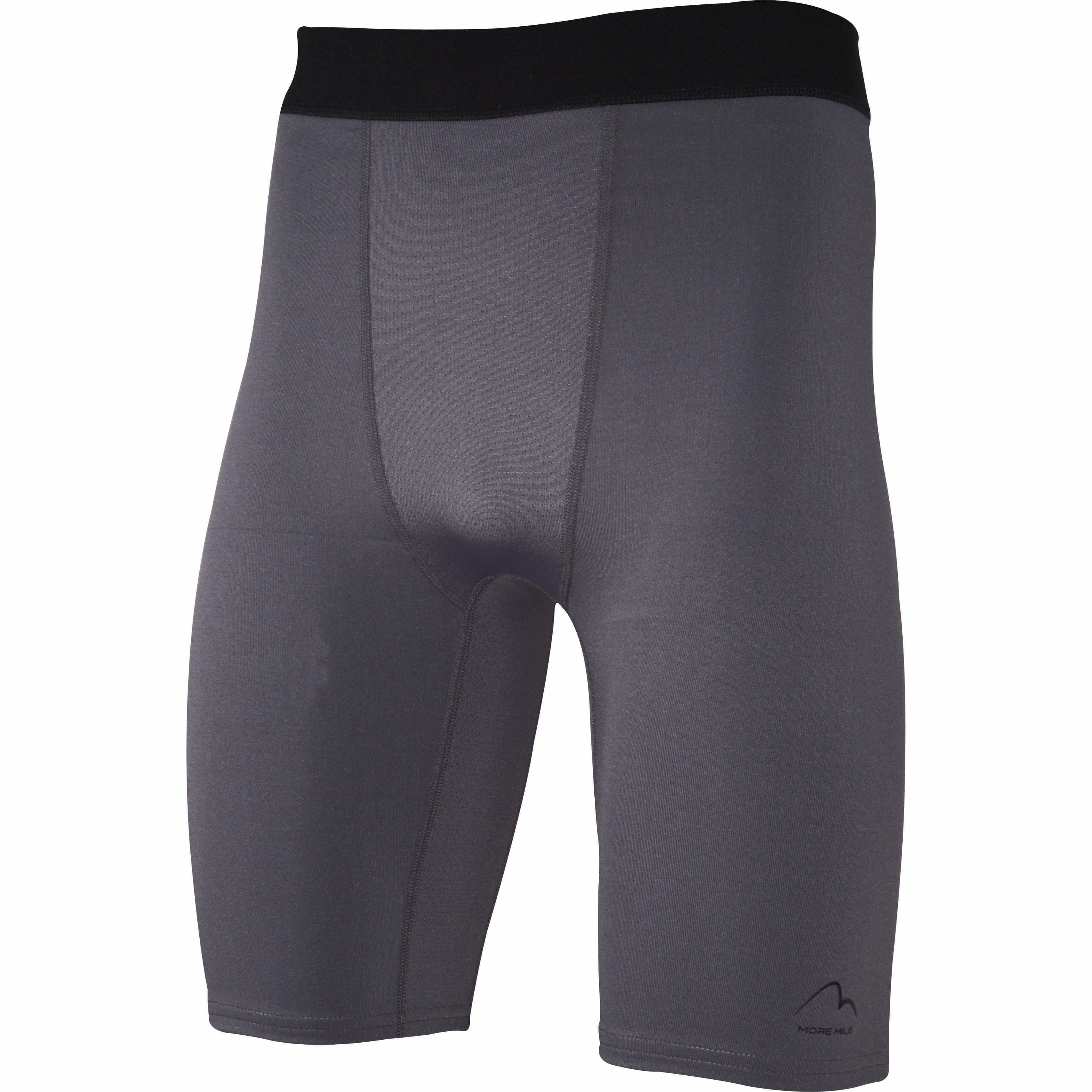 More Mile Warrior Baselayer Mens Short Running Tights - Grey Designer Style Tapered leg