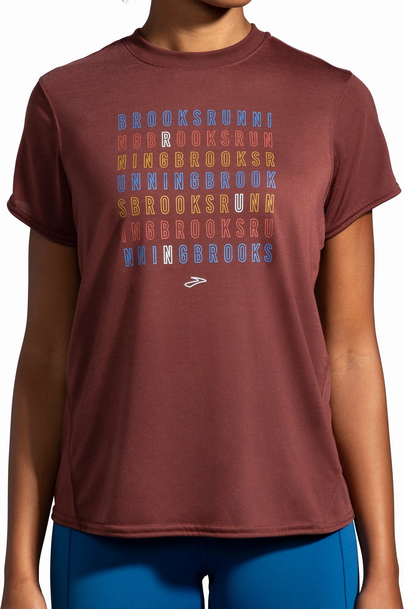 Brooks Distance Graphic Short Sleeve Womens Running Top - Red Animal print wildness Solid Color