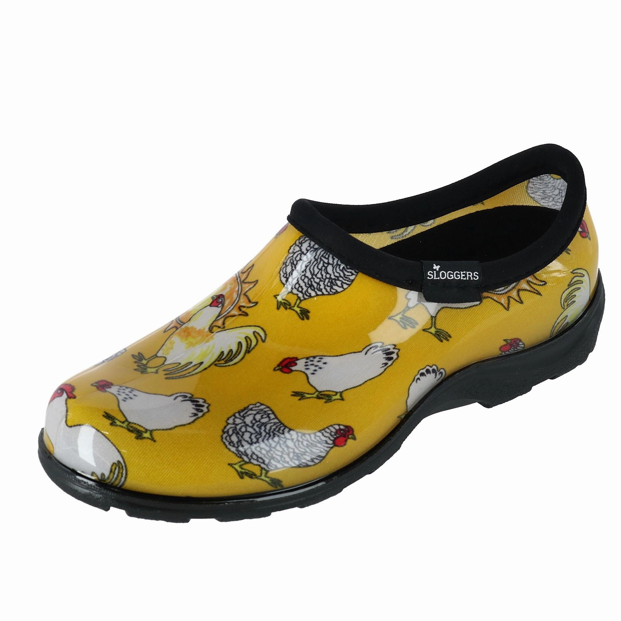 Trendy Platform Heels Vintage Style Heels Women's Chicken Print Short Rain and Garden Shoes