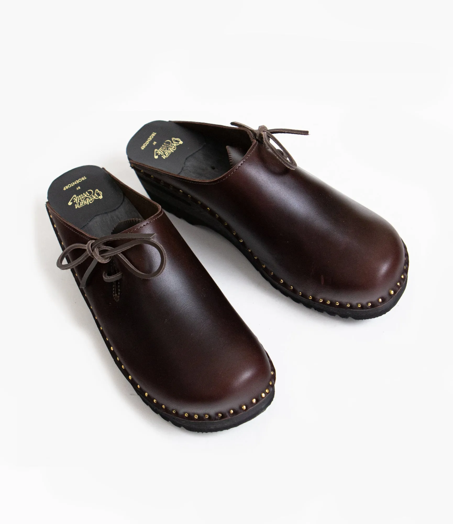 Reinforced toe 'Alps' Side Lace Clog ?C?Brown Leather