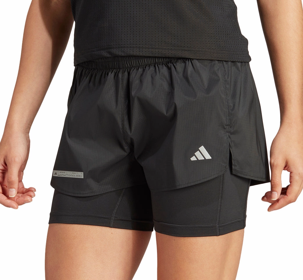 adidas Ultimate 2 In 1 Womens Running Shorts - Black Stylish Look