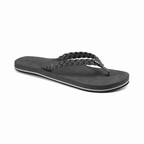 Perfect For Beach Comfort Slip-On Women's Bethany Braided Pacifica Flip-Flops In Charcoal