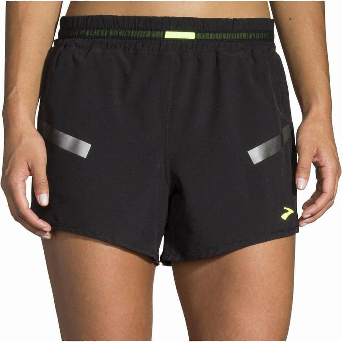 Brooks Carbonite 4 Inch Womens Running Shorts - Black Double Layered Reinforcement Anti Pilling Surface
