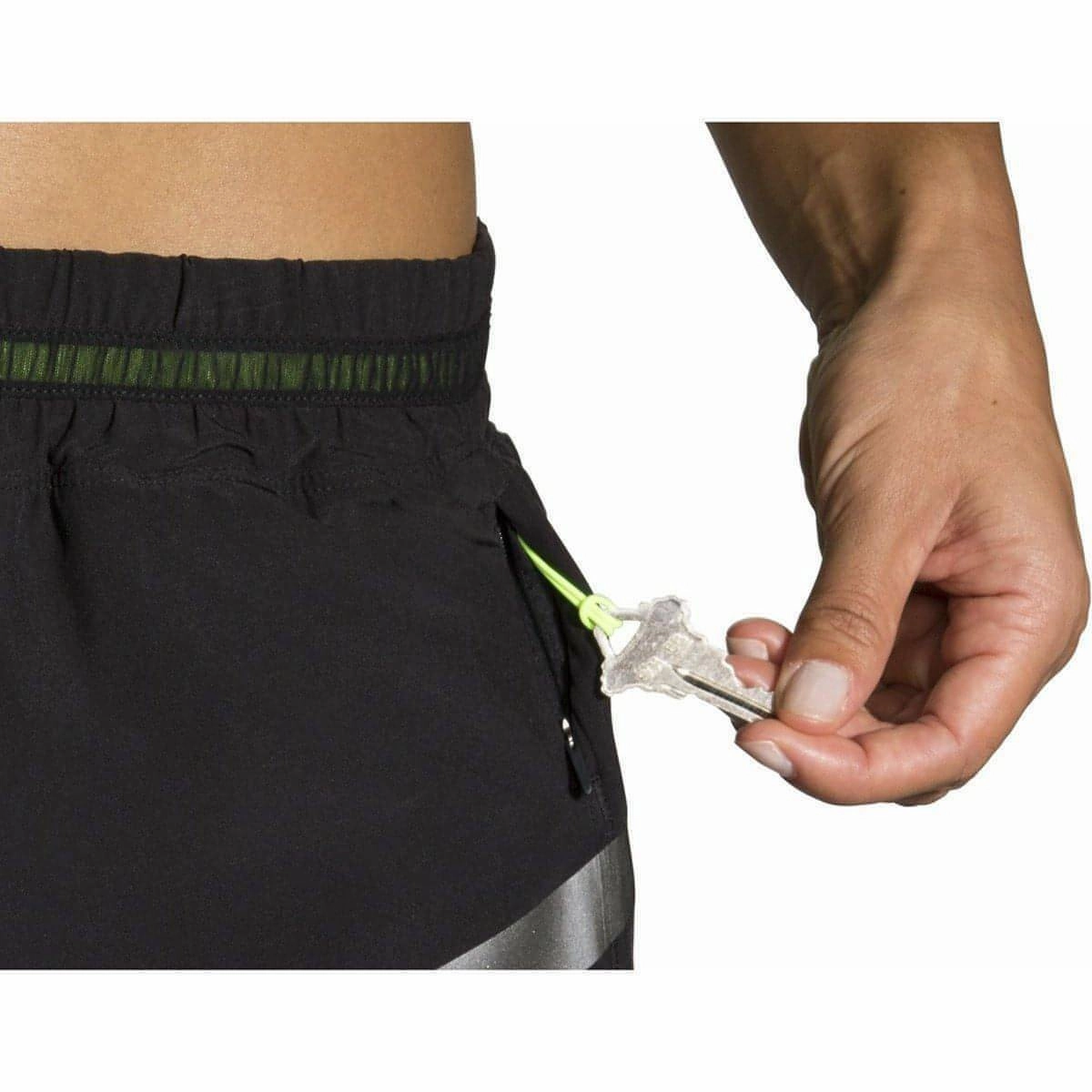 Brooks Carbonite 4 Inch Womens Running Shorts - Black Compression Fit