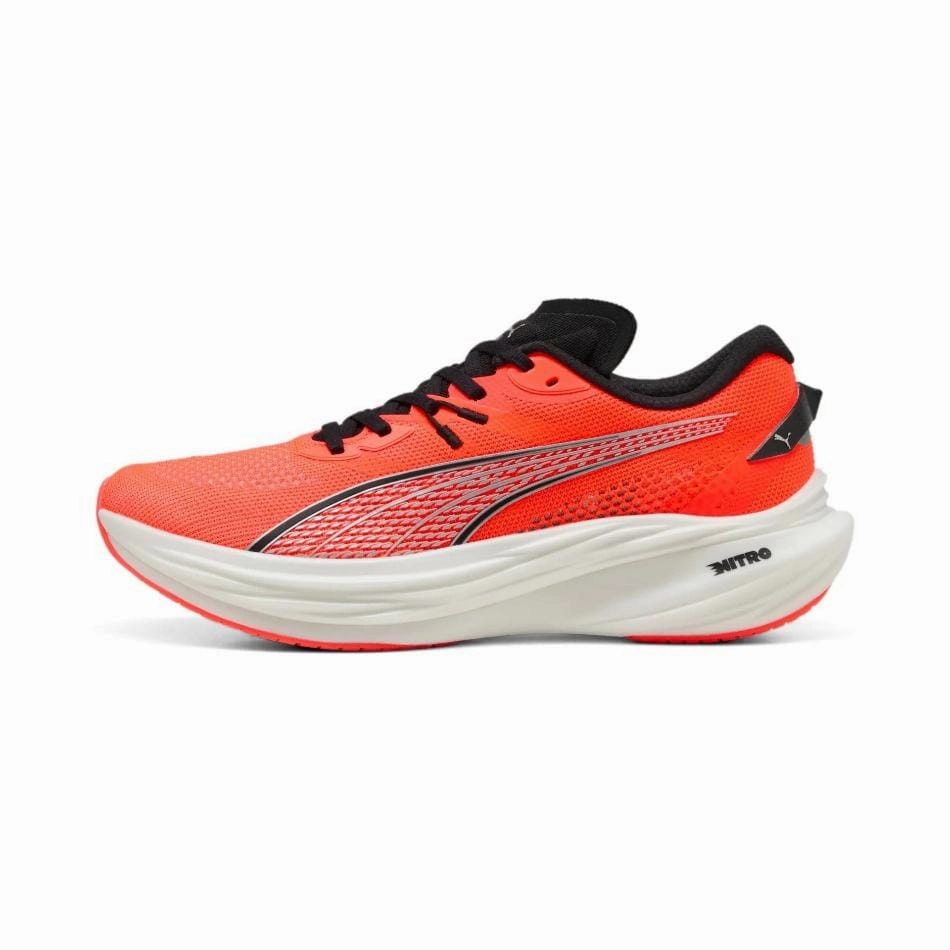 Puma Men's Deviate NITRO 3 Running Shoes in Glowing Red/PUMA Black SS25 anti - injury