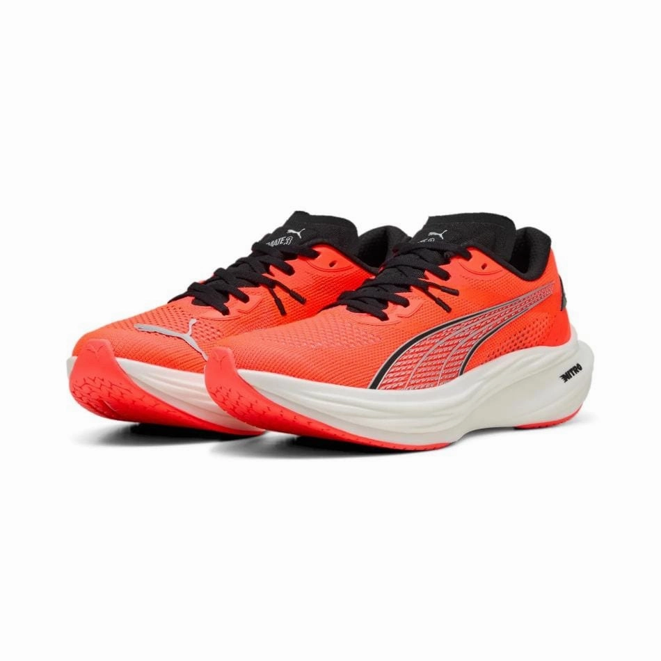 Puma Men's Deviate NITRO 3 Running Shoes in Glowing Red/PUMA Black SS25 adjustable strap shoes non - reflective shoes