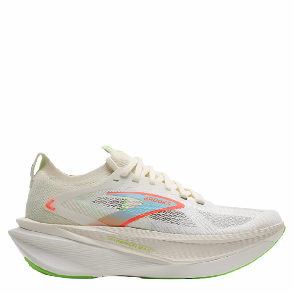 Brooks Men's Hyperion Max 3 Running Shoes in Coconut/Green Gecko/Pink Clay AW25 user - centric