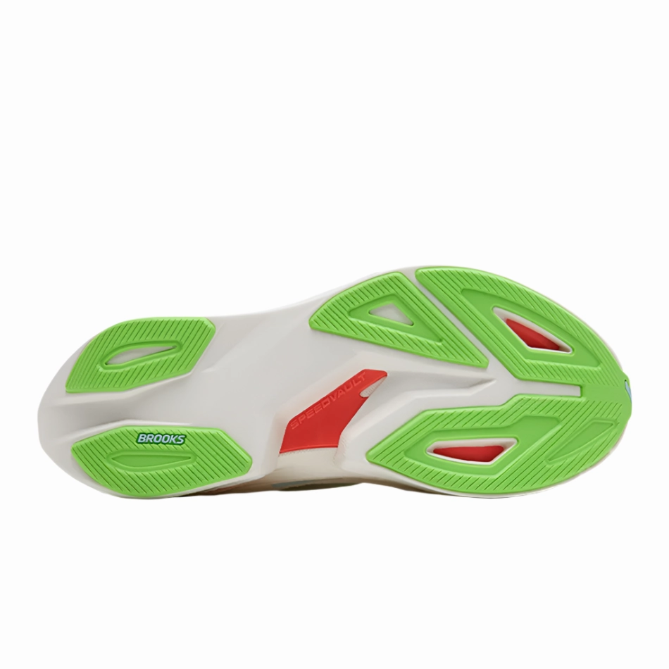 Brooks Men's Hyperion Max 3 Running Shoes in Coconut/Green Gecko/Pink Clay AW25 narrow - fit running option running with music