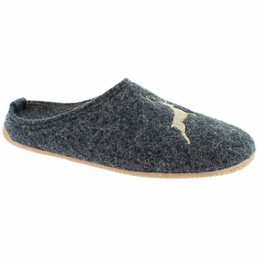 Living Kitzb?.25hel Slippers Womens  Black Deer Wool Slip On Round Toe JOBB1989 removable insoles Comfort Insoles