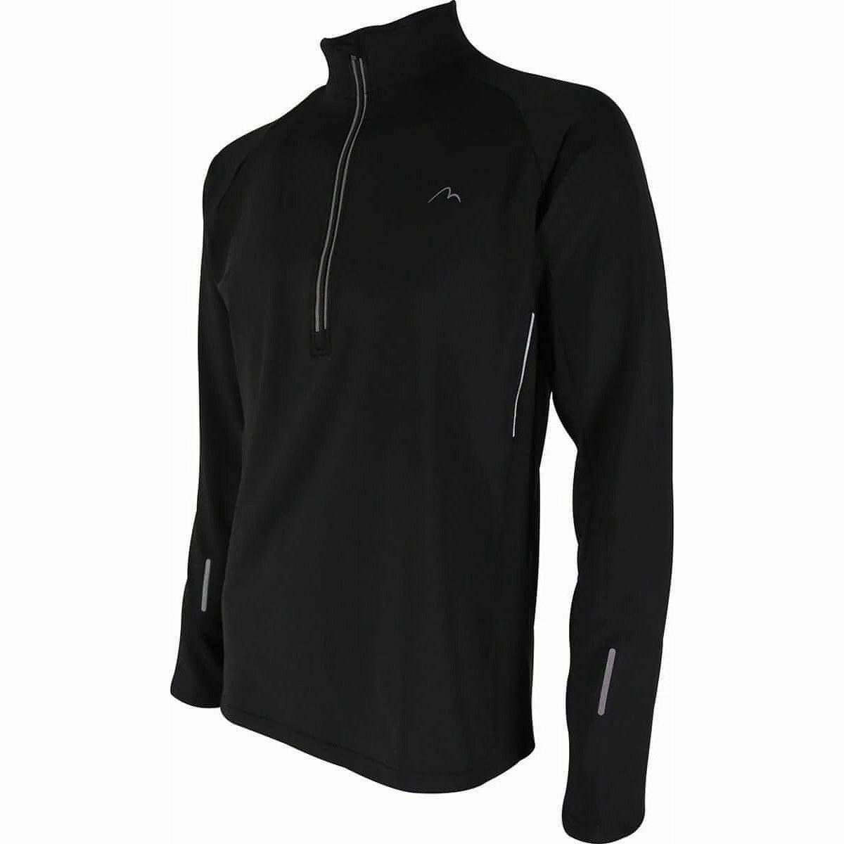 Bathrobe pattern More Mile Alaska Half Zip Long Sleeve Mens Running Top - Black