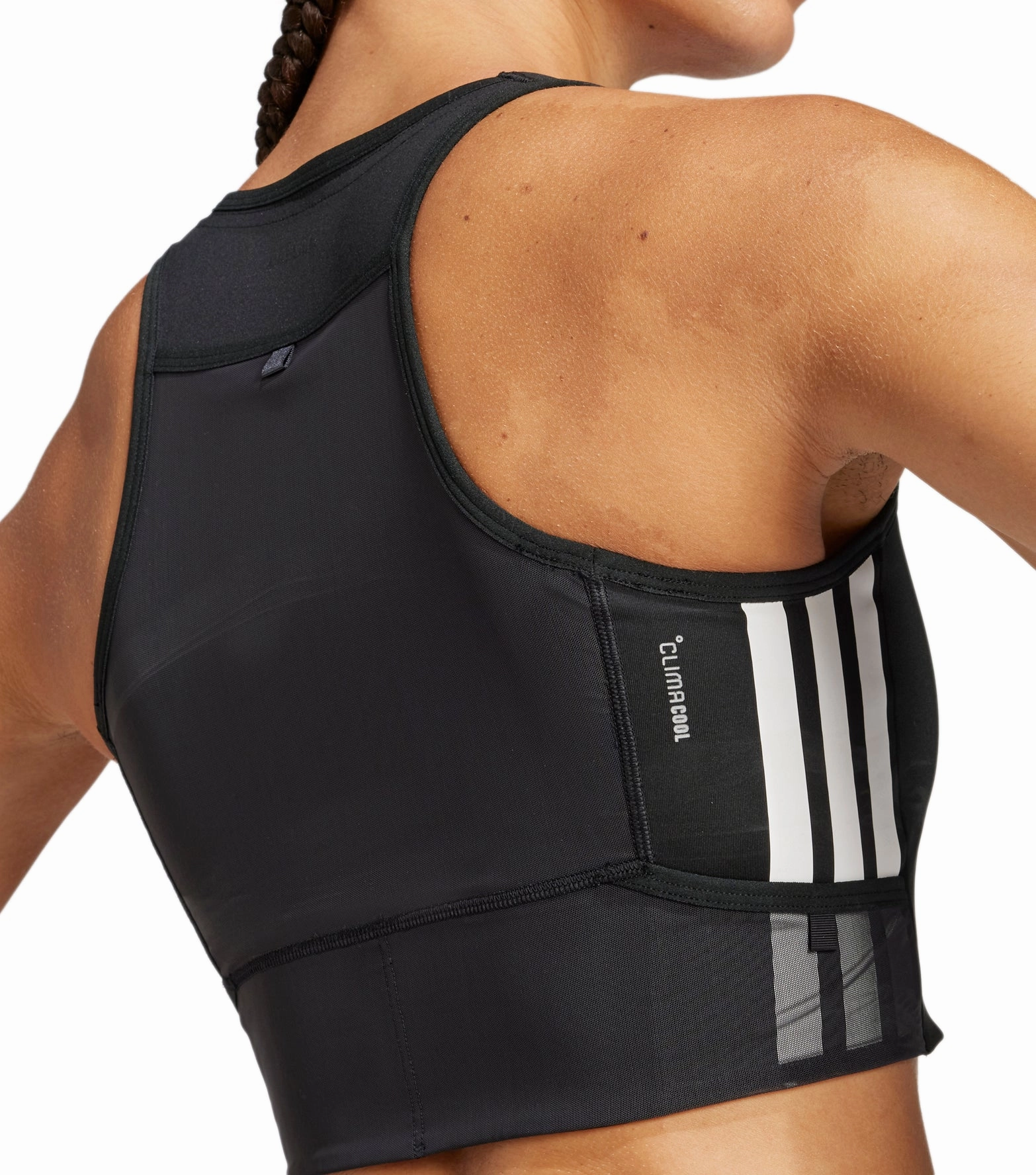 teen's adidas Adizero Gel Pocket Womens Running Crop Top - Black