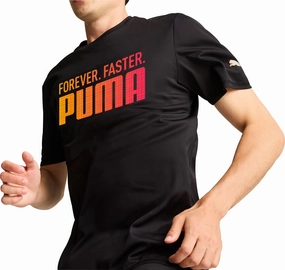 Puma Favourite Forever Faster Short Sleeve Mens Running Top - Black Beach relaxation