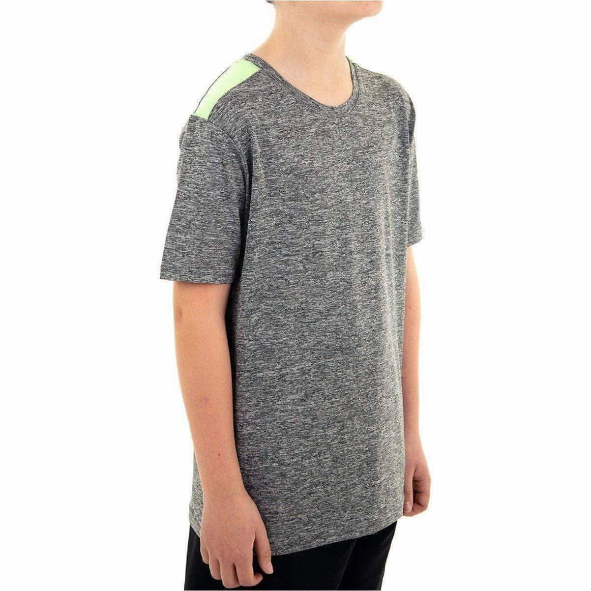 More Mile Marl Boys Short Sleeve Running Top - Grey Urban Fit Versatile Outfit