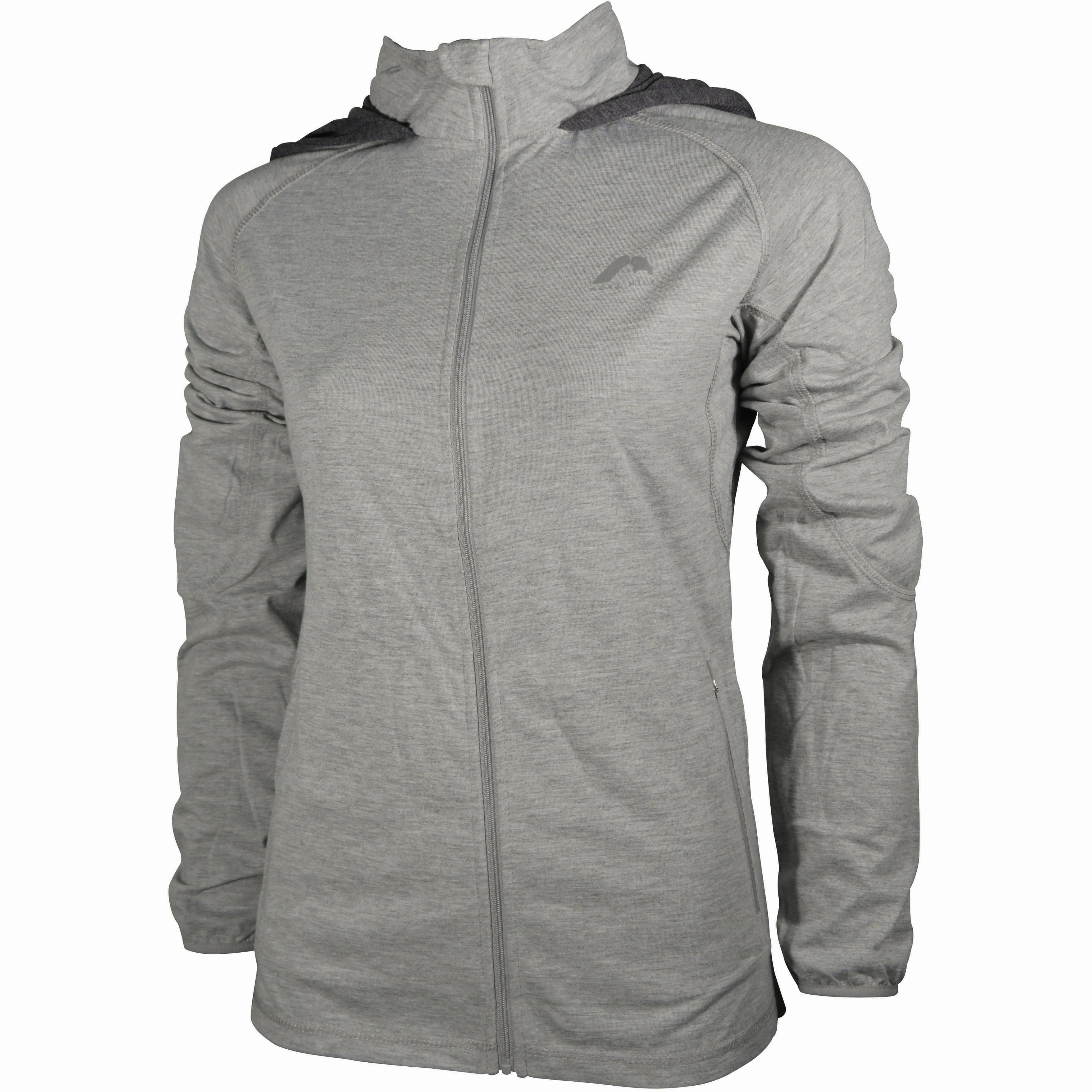 Formal Charm Gloved More Mile Marl Full Zip Womens Training Hoody - Grey