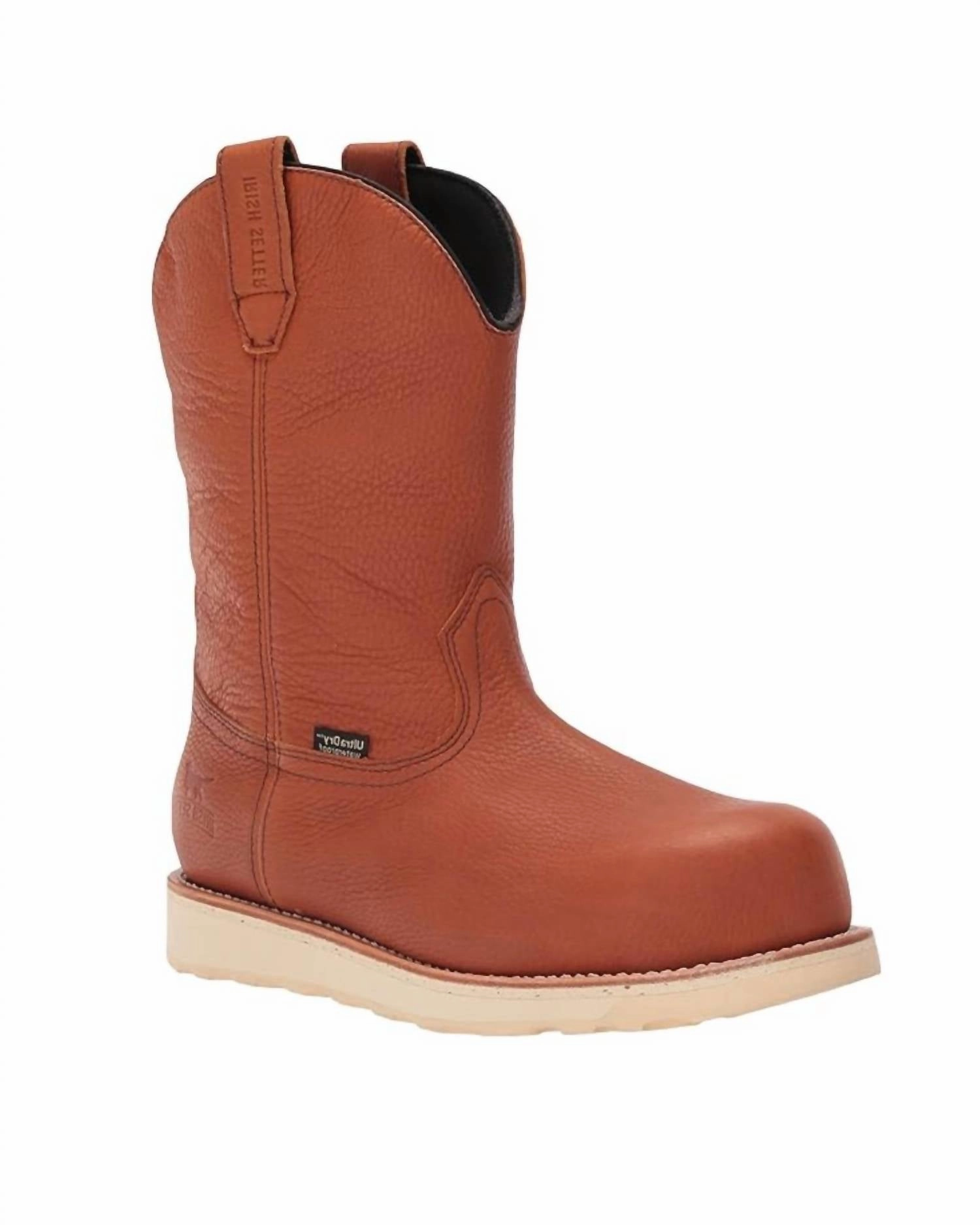 Men's 11" Wingshooter Composite Toe Slip On Work Boots In Brown midsole Sporty Vibe