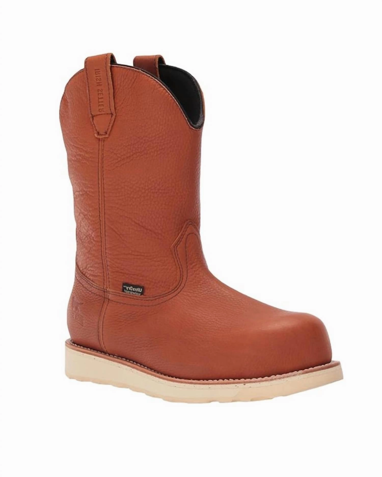 Men's 11" Wingshooter Composite Toe Slip On Work Boots In Brown Flexible Frame Trail Exploration Casual Gathering