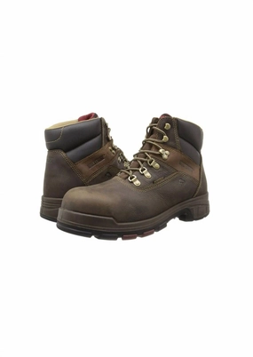 Men's Cabor Waterproof 6" Soft Work Boots In Dark Coffee Stable Support Rough Trail Hiker
