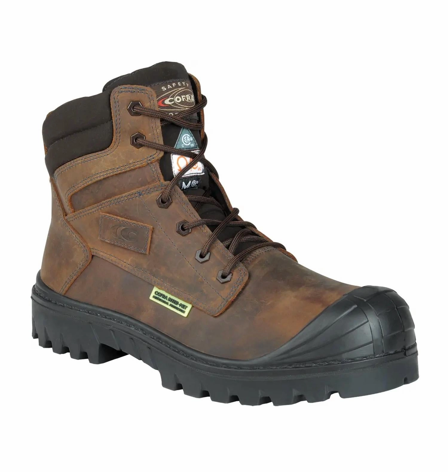 Men's Chicago Inter-Met Composite Toe Work Boot In Brown RubberOutsole