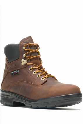 Men's Durashocks Sr Safety Boots - Medium In Dark Brown Slip Resistant City Walking Animal Spot