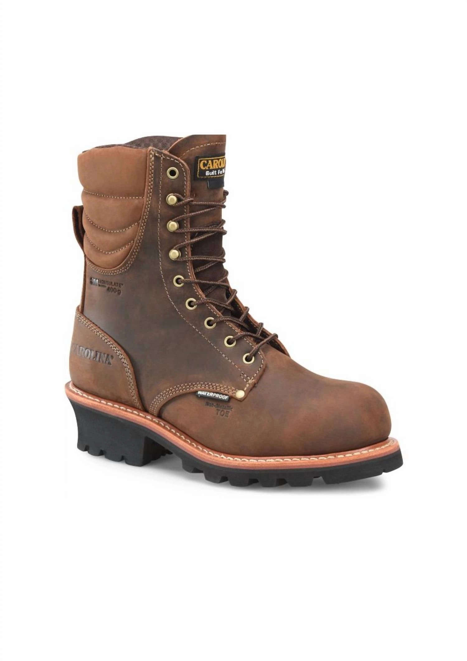 quick dry Men's Hemlock Insulated Composite Toe Logger Boots In Brown