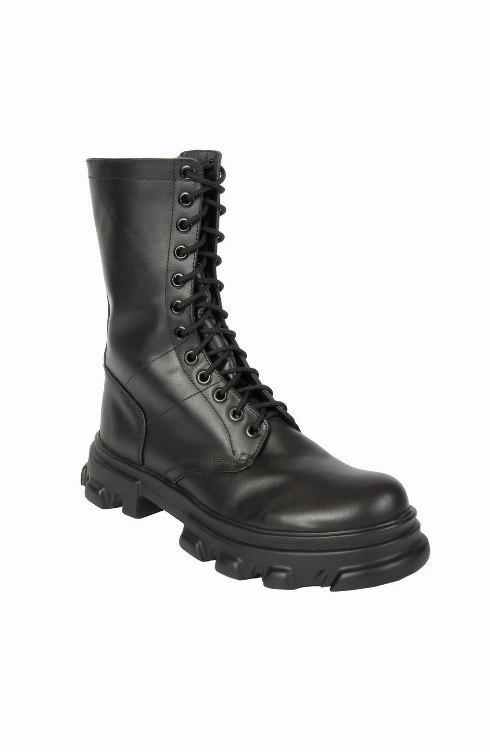 Quick Drying Rainy Day Commuter Anti Static Lining Men's High Altitude Back Street Boys Leather Boots In Black