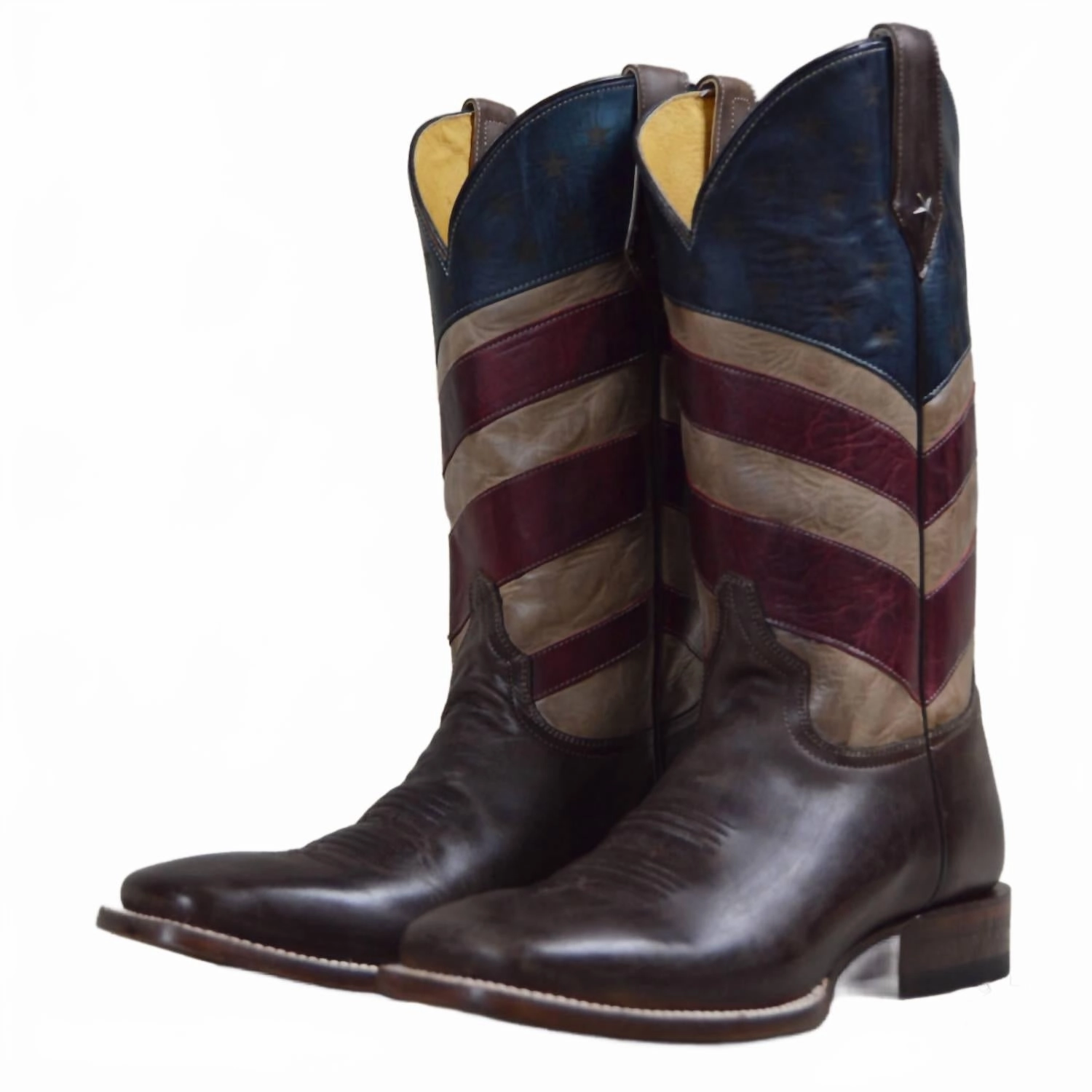 Men's Old Glory Burnished American Flag Boots In Multi Comfort Toe Box Slip Resistant Rural Traveler