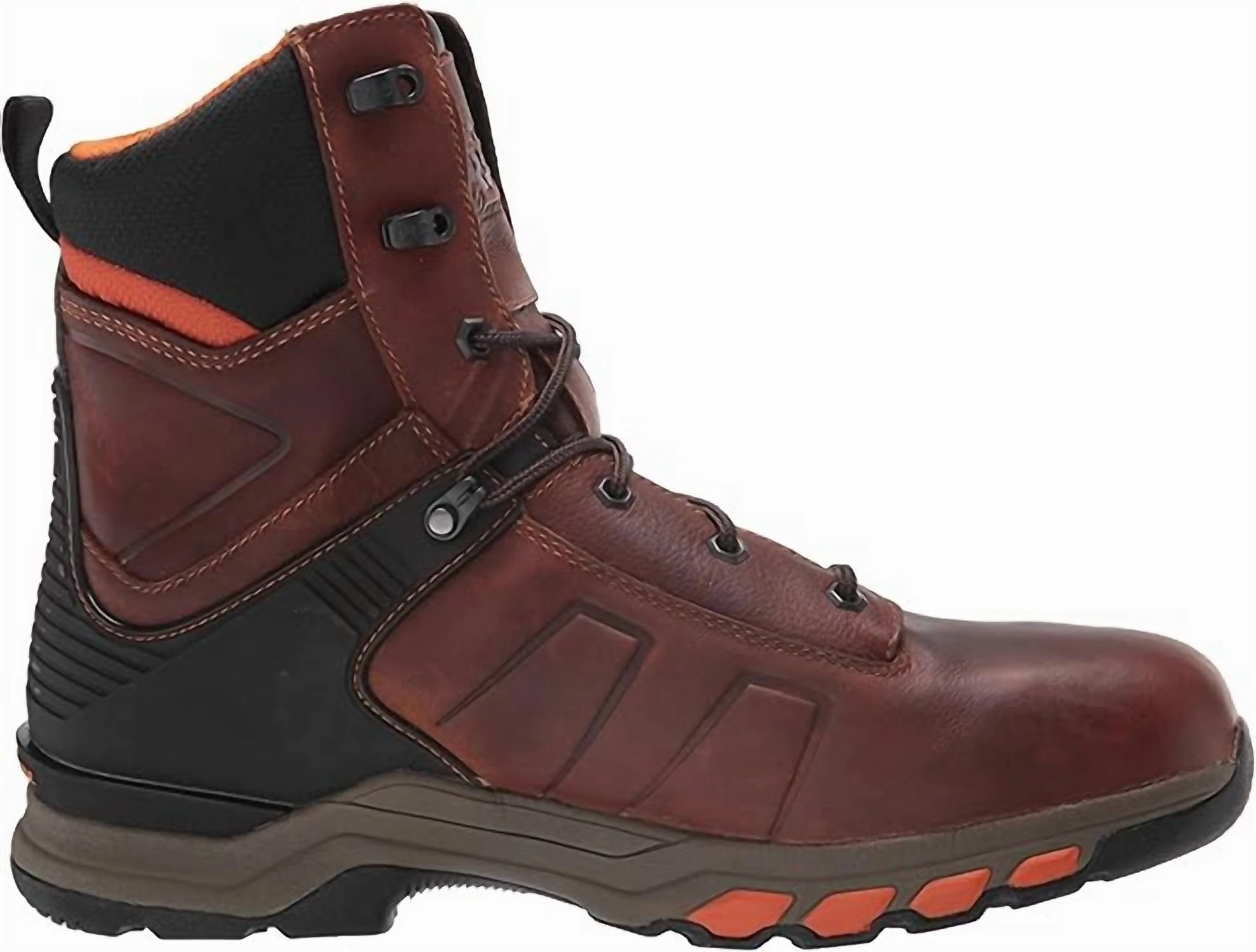 Men's Pro Hypercharge 8" Soft Toe Work Boots In Brown Teak Leather Street Utility Cushioned Step Windy Weather