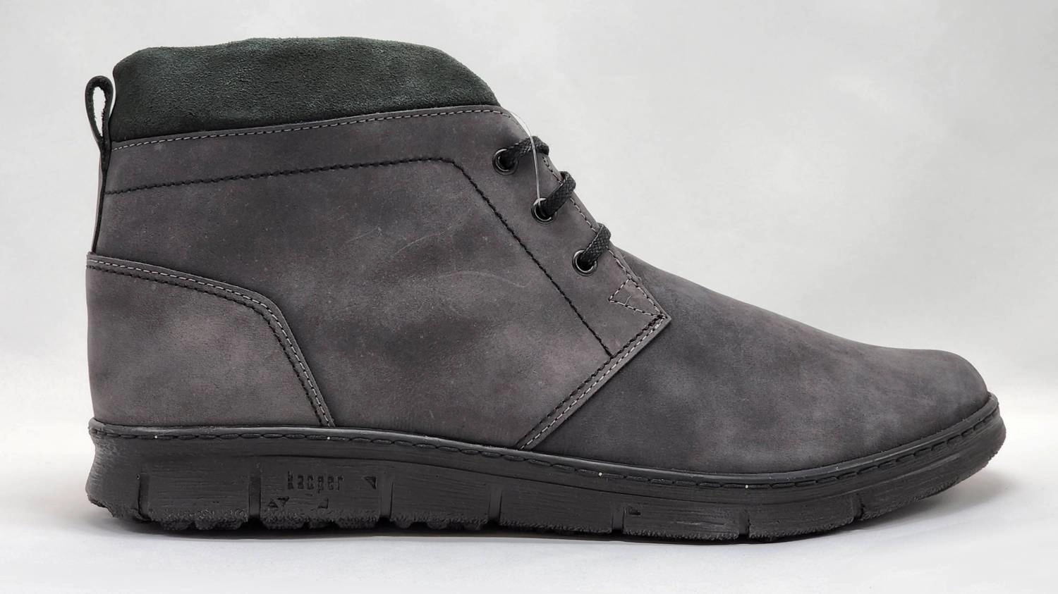 Low Profile Men's Thick Fur-Lined Zip-Up Nubuck Leather Boots In Grey
