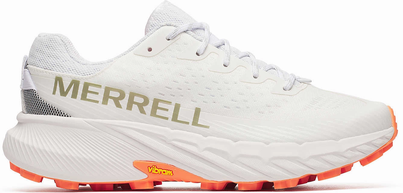 Hyperbolic Heel Counter 5K Run Merrell Agility Peak 5 Mens Trail Running Shoes - White