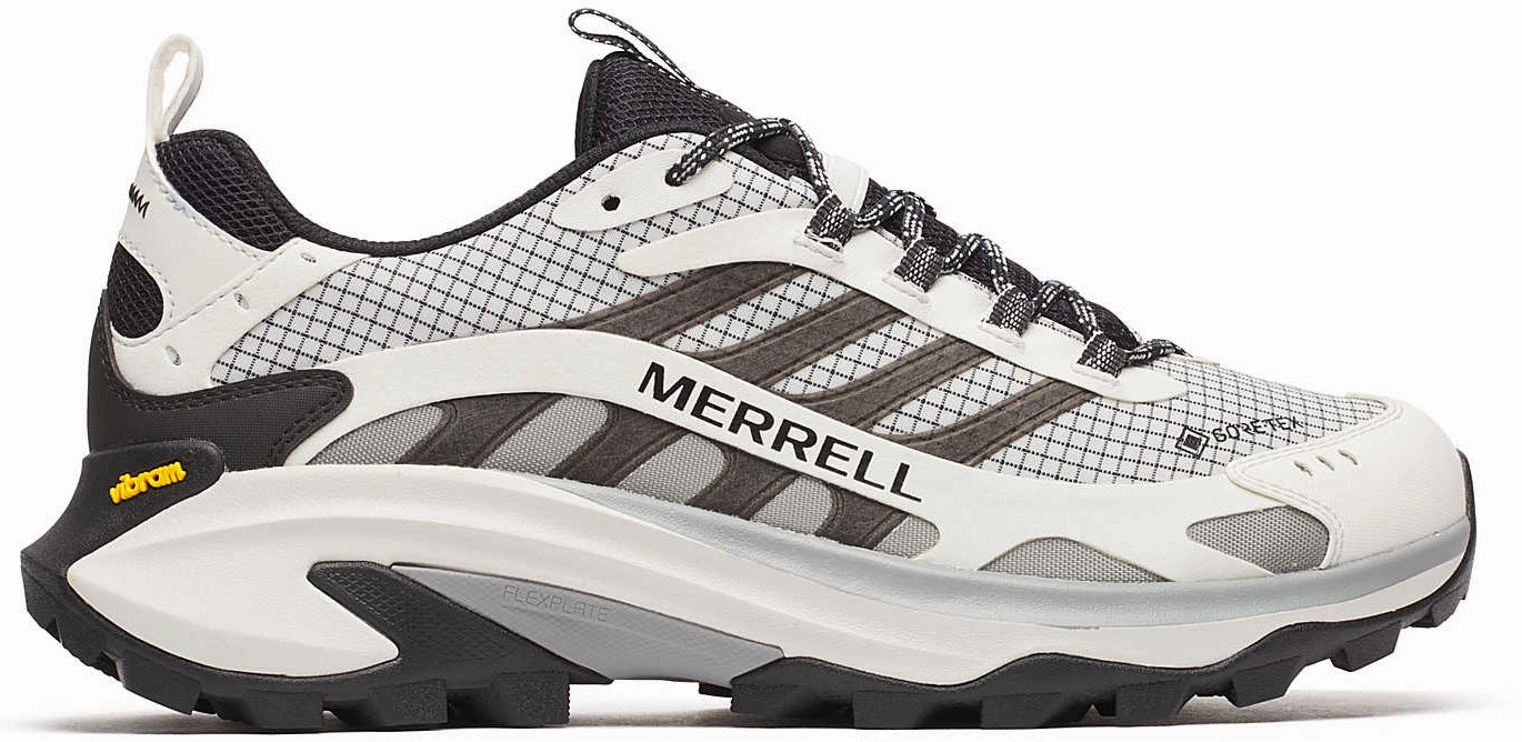 running shoes with removable insoles Slip Resistant Studs Merrell Moab Speed 2 GORE-TEX Mens Walking Shoes - White