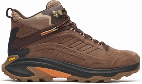 Easy - entry Merrell Moab Speed 2 Leather Mid Waterproof Mens Walking Boots - Brown