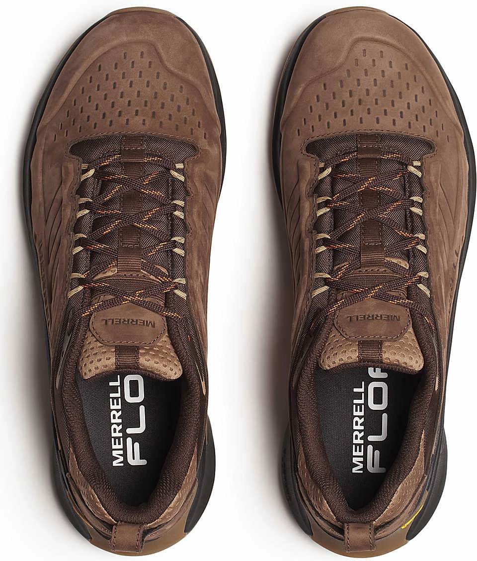 running in a tunnel area shoes Gaiter Compatible Collar Merrell Moab Speed 2 Leather Waterproof Mens Walking Shoes - Brown