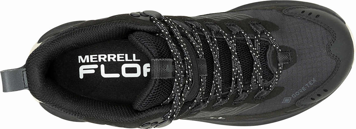hard - sole shoes contoured insole shoes Merrell Moab Speed 2 Mid GORE-TEX Womens Walking Boots - Black