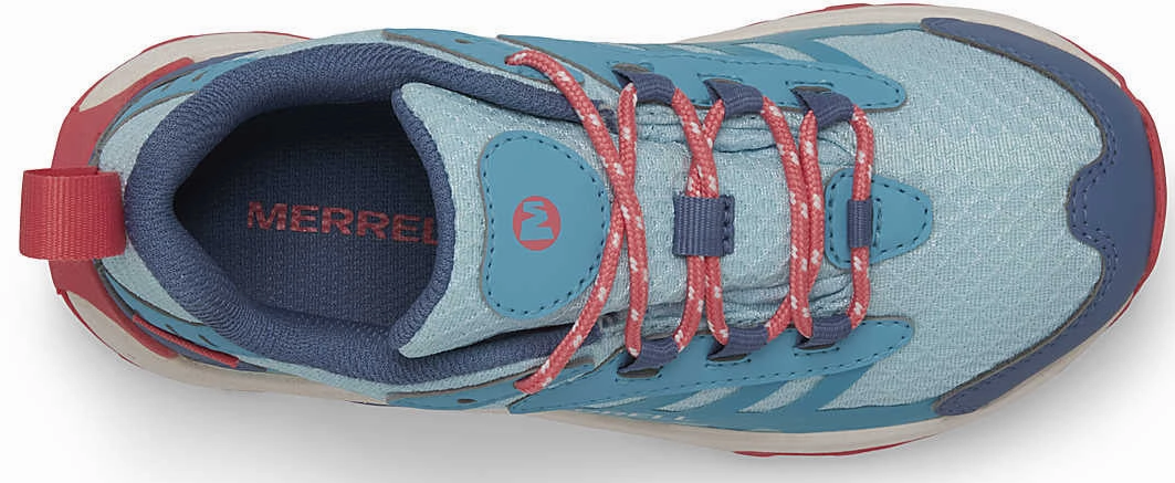 Enhanced Ground Contact Stability Plates Merrell Moab Speed 2 Waterproof Junior Walking Shoes - Blue