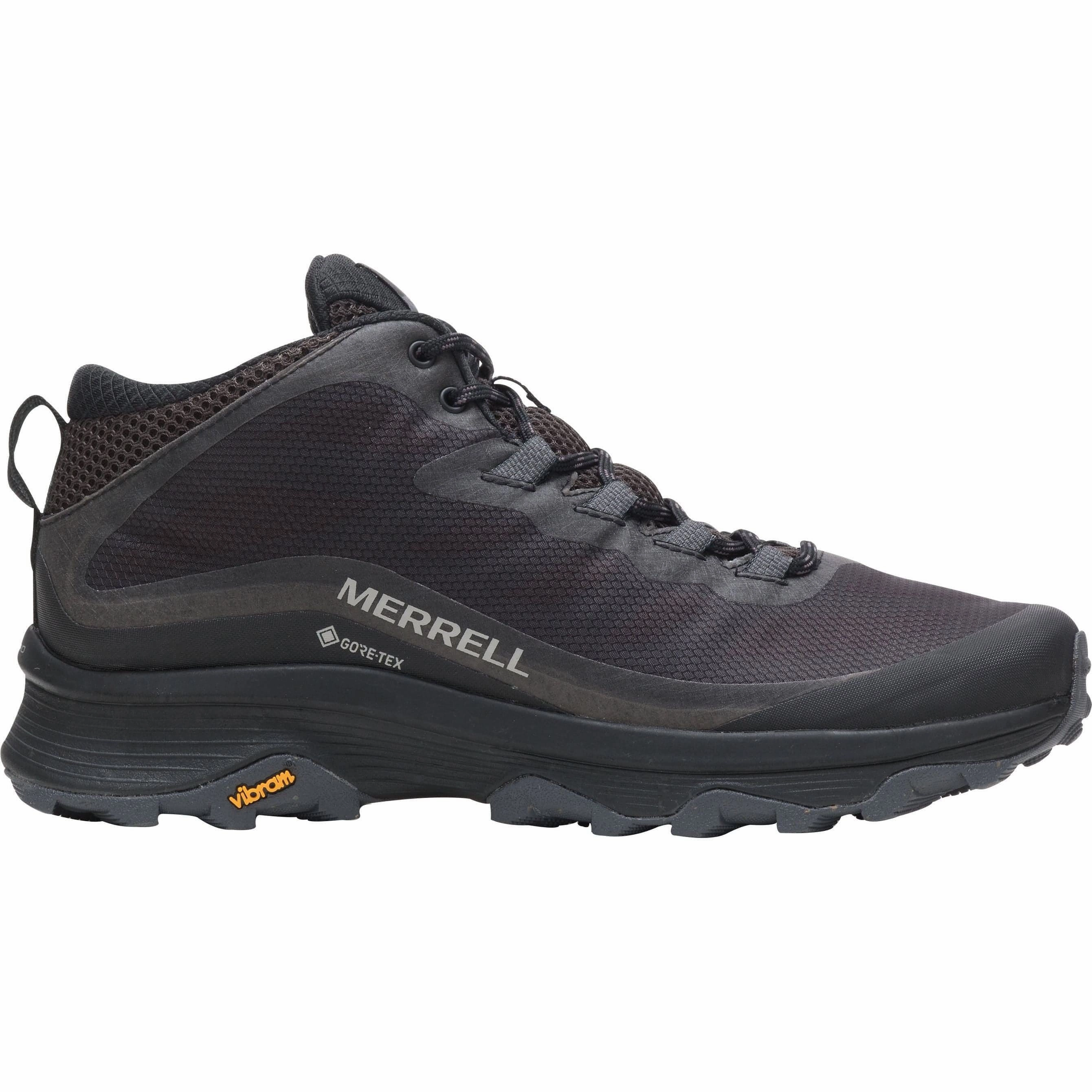 Elastic Merrell Moab Speed Mid GORE-TEX Mens Walking Boots - Black