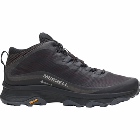 Elastic Merrell Moab Speed Mid GORE-TEX Mens Walking Boots - Black