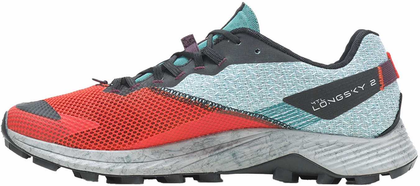 slow - paced fitting 3D Knit Upper Merrell MTL Long Sky 2 Womens Trail Running Shoes - Orange