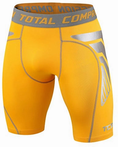 TCA CarbonForce Pro Compression Junior Short Running Tights - Yellow Move Comfort