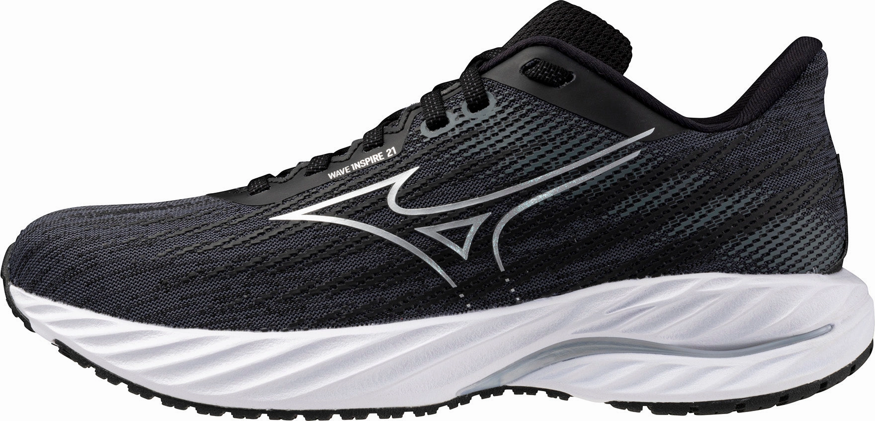 Thermoplastic Unit Lightweight Feel Mizuno Wave Inspire 21 Womens Running Shoes - Black