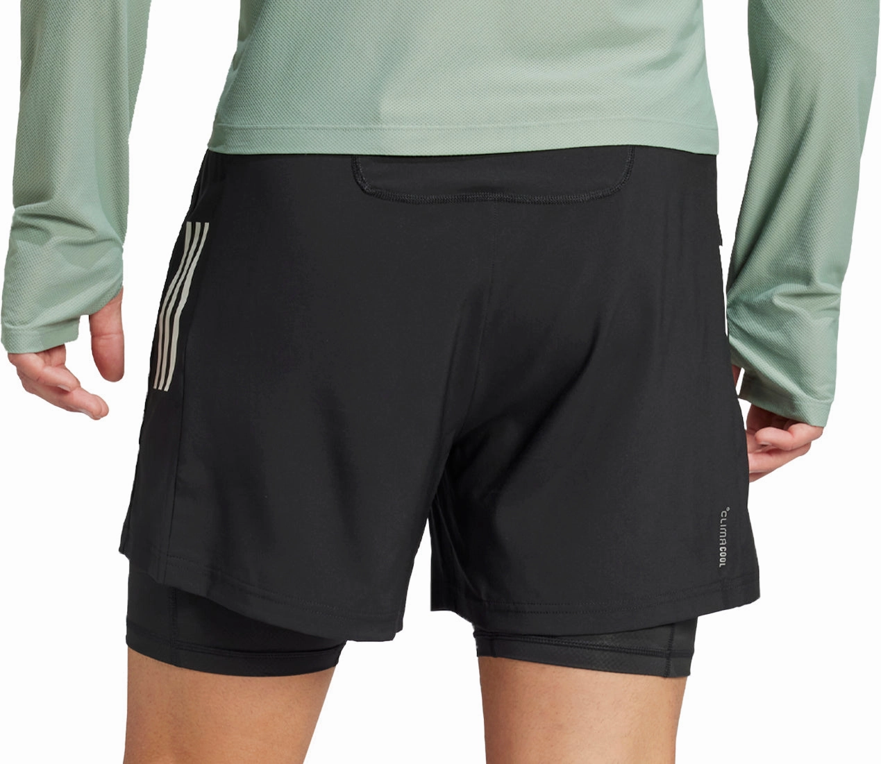 Summer Style Hand washable adidas Own The Run ClimaCool 2 In 1 Mens Running Shorts - Black