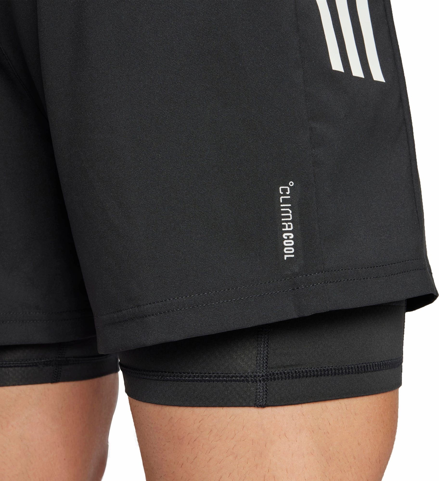 adidas Own The Run ClimaCool 2 In 1 Mens Running Shorts - Black Chill Flex Quick Move