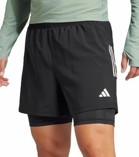 adidas Own The Run ClimaCool 2 In 1 Mens Running Shorts - Black Relaxed Cut